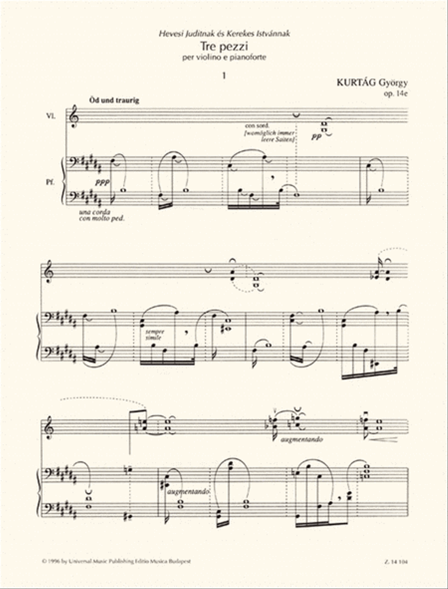 Tre pezzi op. 14e per violino e pianoforte Violin Solo scores gallery preview page 2