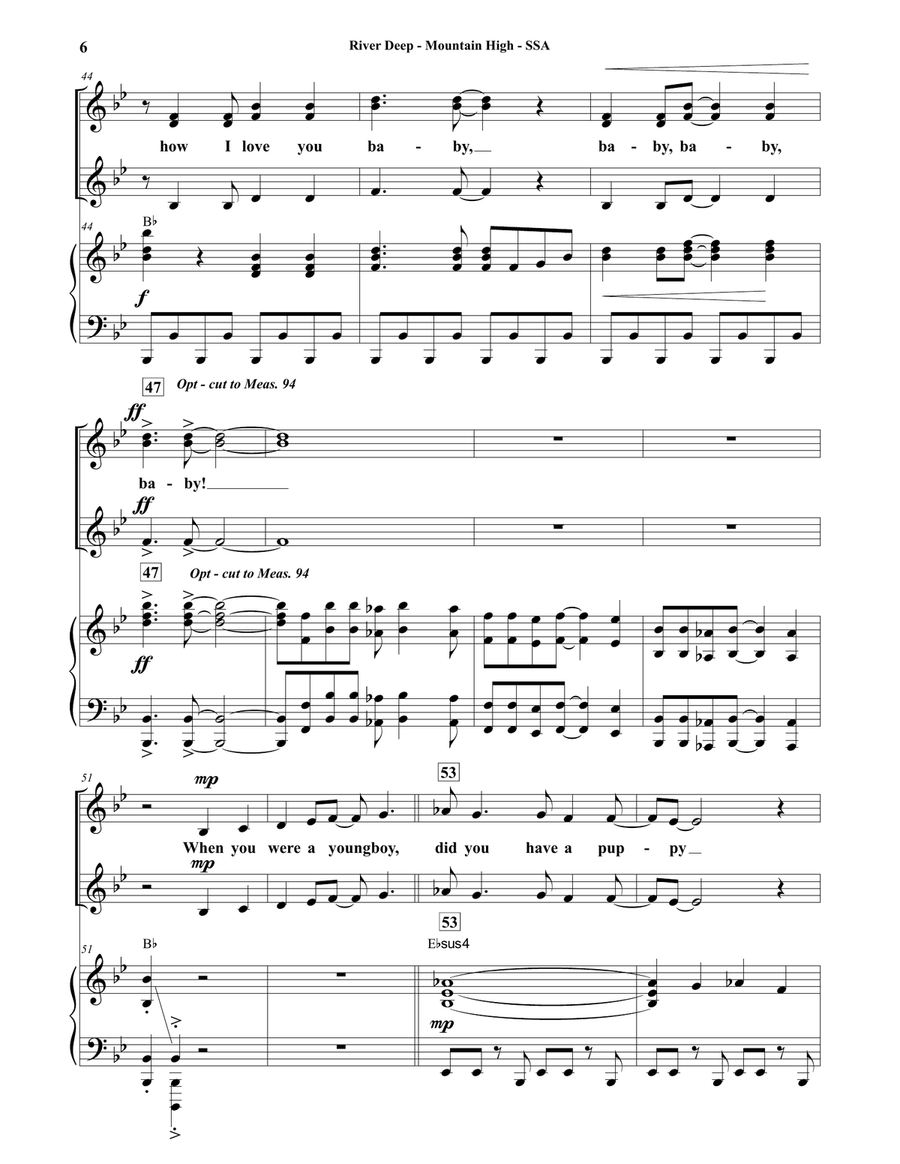 River Deep - Mountain High SSA scores gallery preview page 6