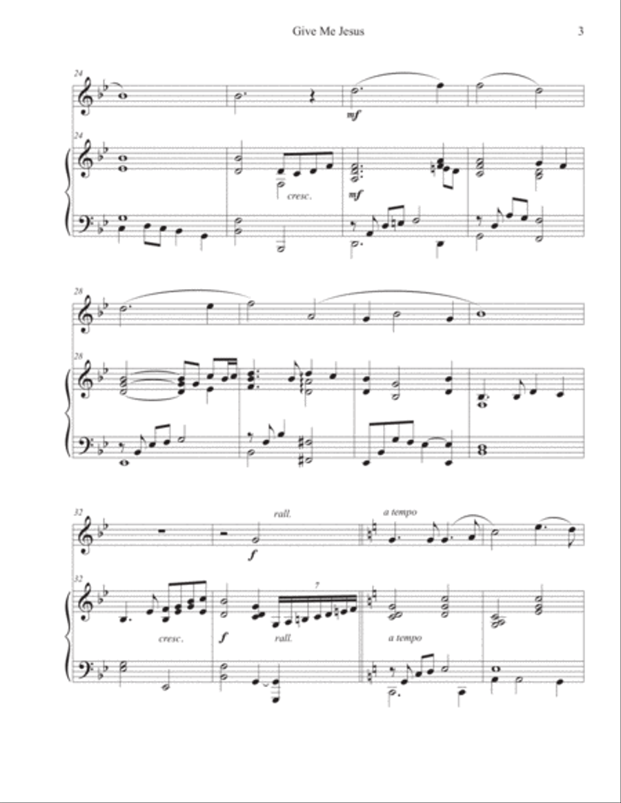 Give Me Jesus (Oboe-Piano) Piano scores gallery preview page 3