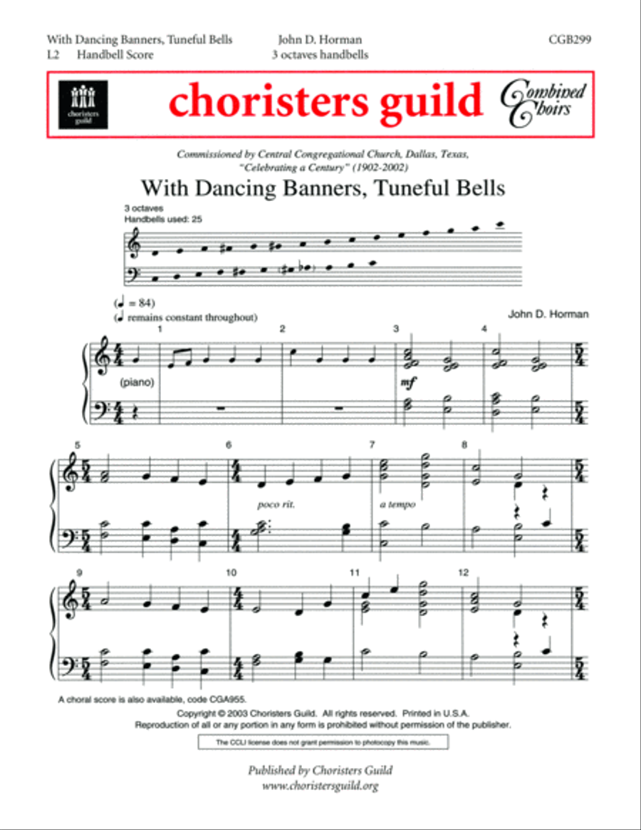 With Dancing Banners, Tuneful Bells Handbell Choir scores gallery preview page 2