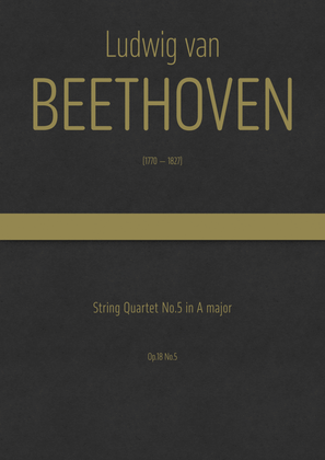 Book cover for Beethoven - String Quartet No.5 in A major, Op.18 No.5