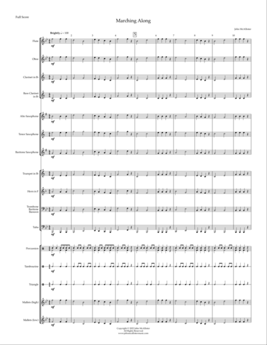 Marching Along - for beginning band Concert Band scores gallery preview page 3
