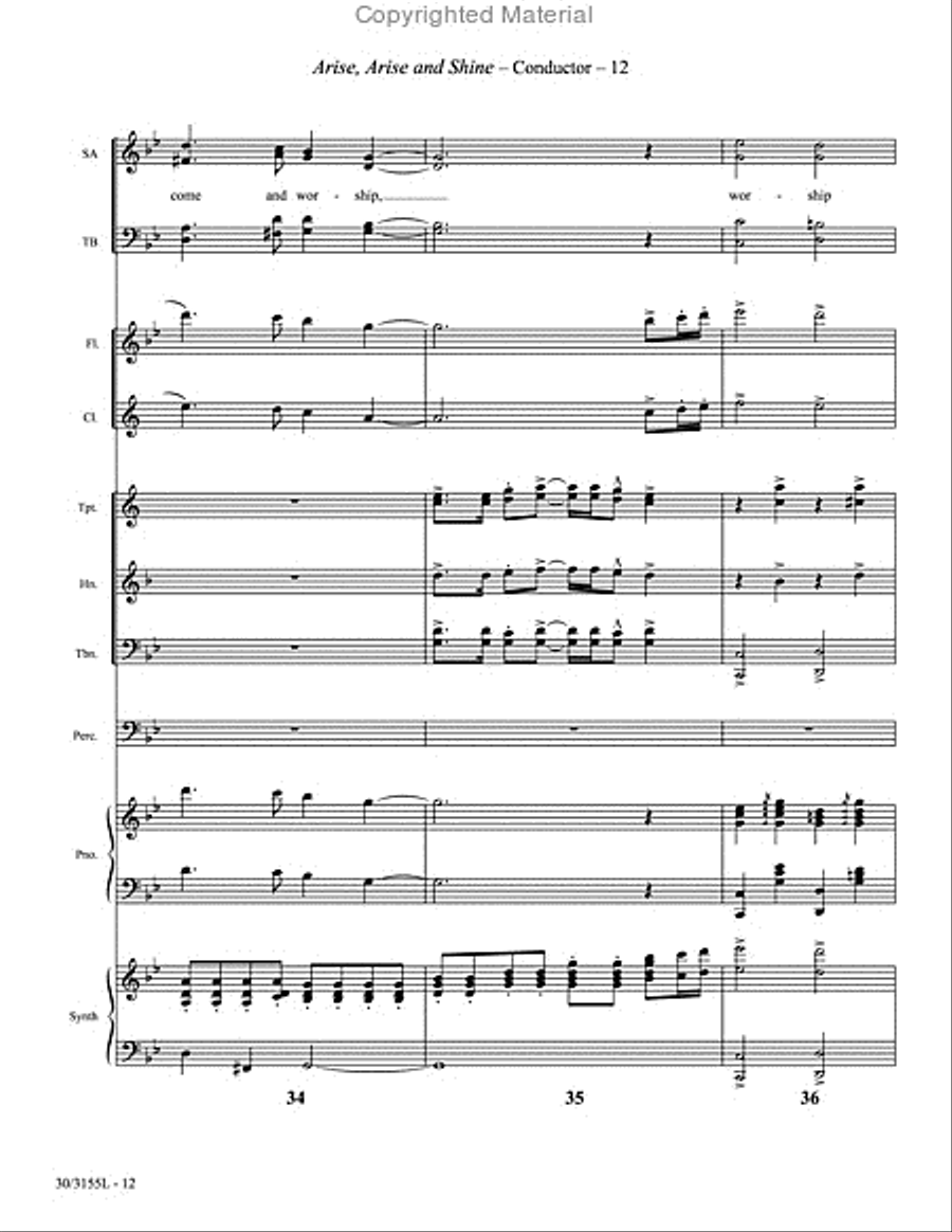 Arise, Arise and Shine! - Orchestral Score and Parts Choir scores gallery preview page 13