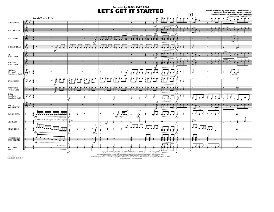 Let's Get It Started - Conductor Score (Full Score) Marching Band scores gallery preview page 1