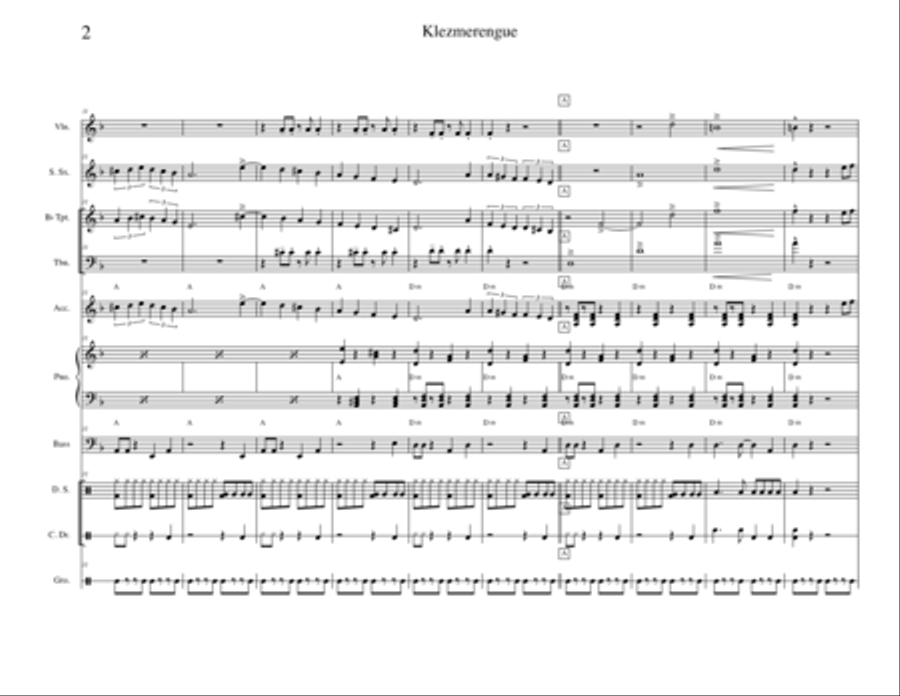 Klezmerengue Large Ensemble scores gallery preview page 2
