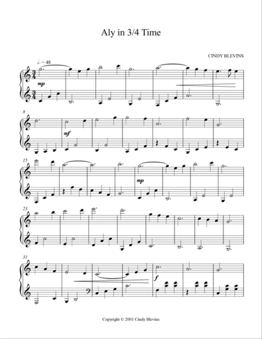 Aly in 3/4 Time, original solo for Lap Harp Lap Harp scores gallery preview page 2