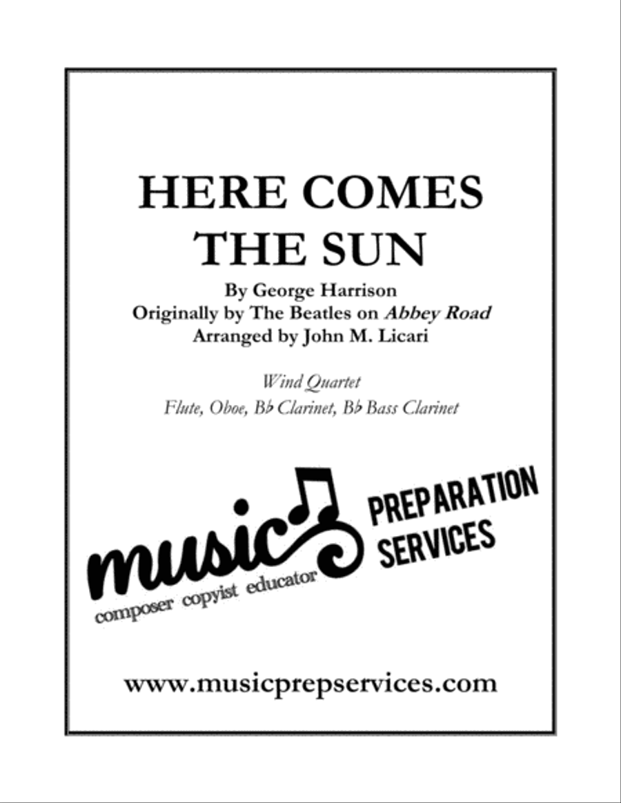 Here Comes The Sun by The Beatles Woodwind Quartet - Digital Sheet Music