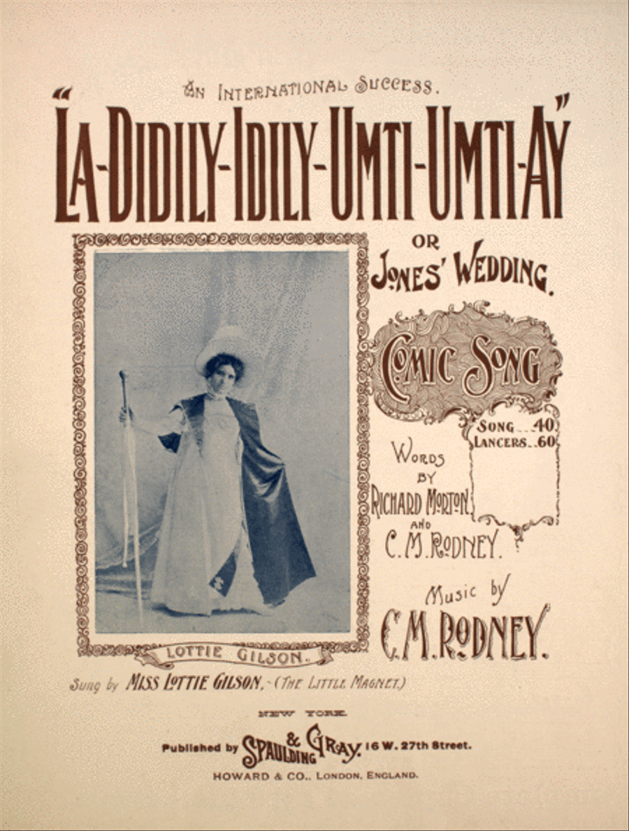 La-Didily-Idily-Umti-Umti-Ay, or, Jones' Wedding. Comic Song Voice scores gallery preview page 1