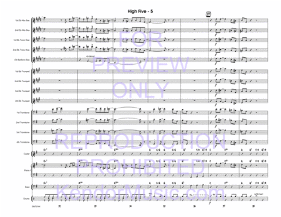 High Five (Full Score) High Five (Full Score) Jazz Ensemble scores gallery preview page 7