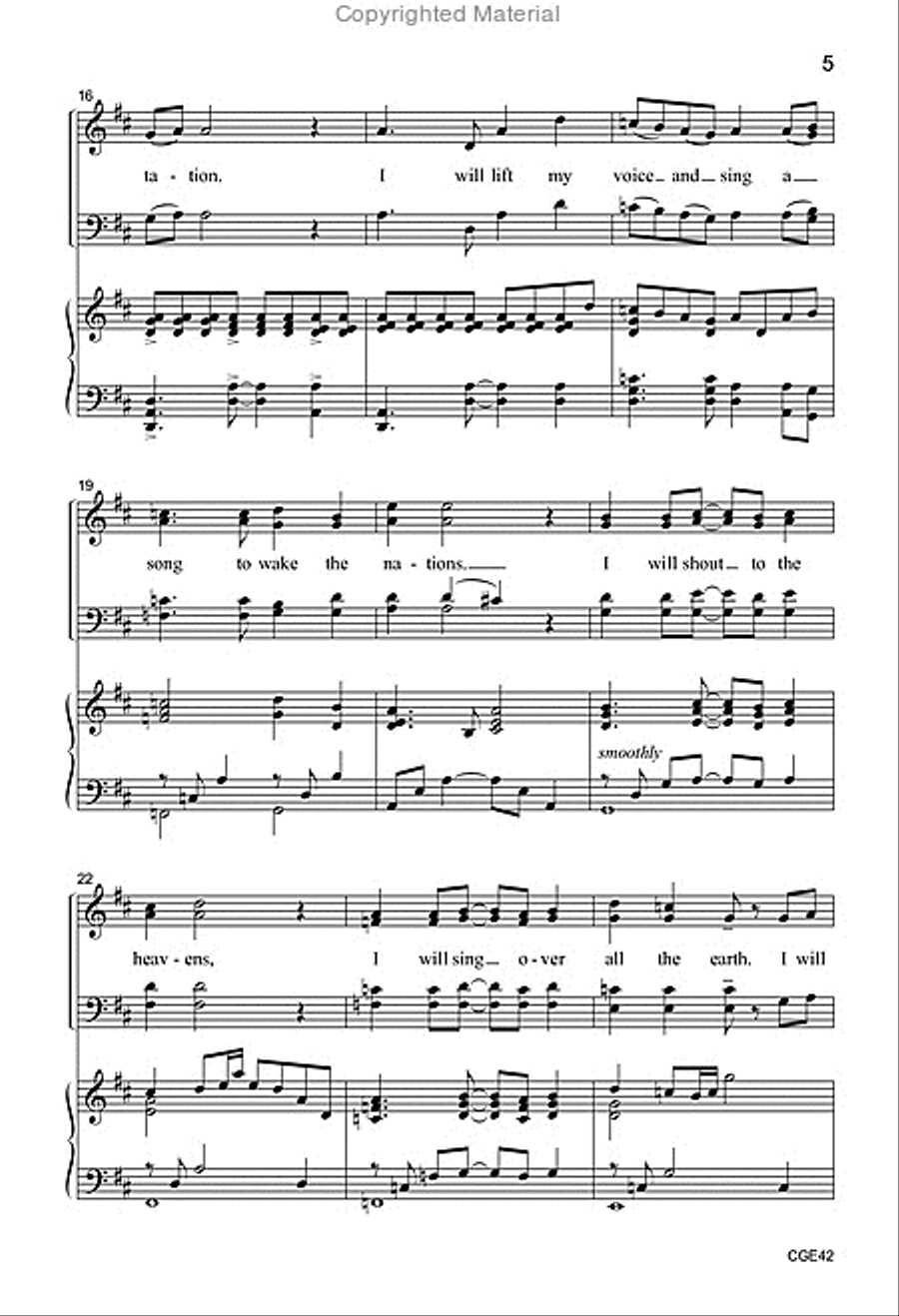 I Will Lift My Voice and Sing! (SATB) 4-Part scores gallery preview page 4