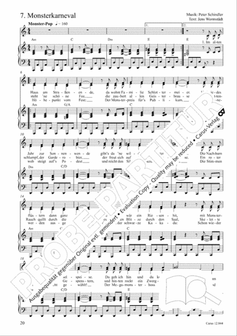 Gruselmonsterzaubersongs. Heft II Children's Choir scores gallery preview page 21