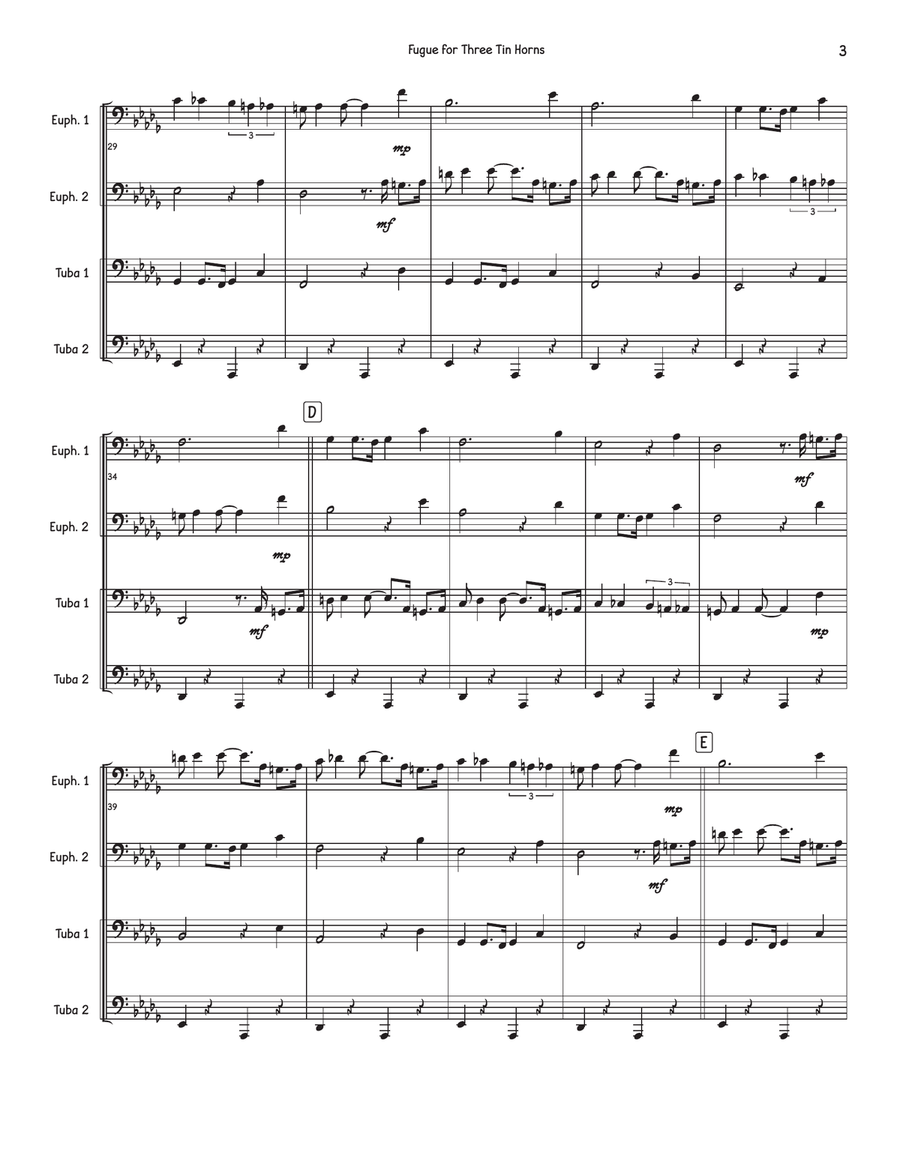 Fugue For Tinhorns Brass Quartet scores gallery preview page 3