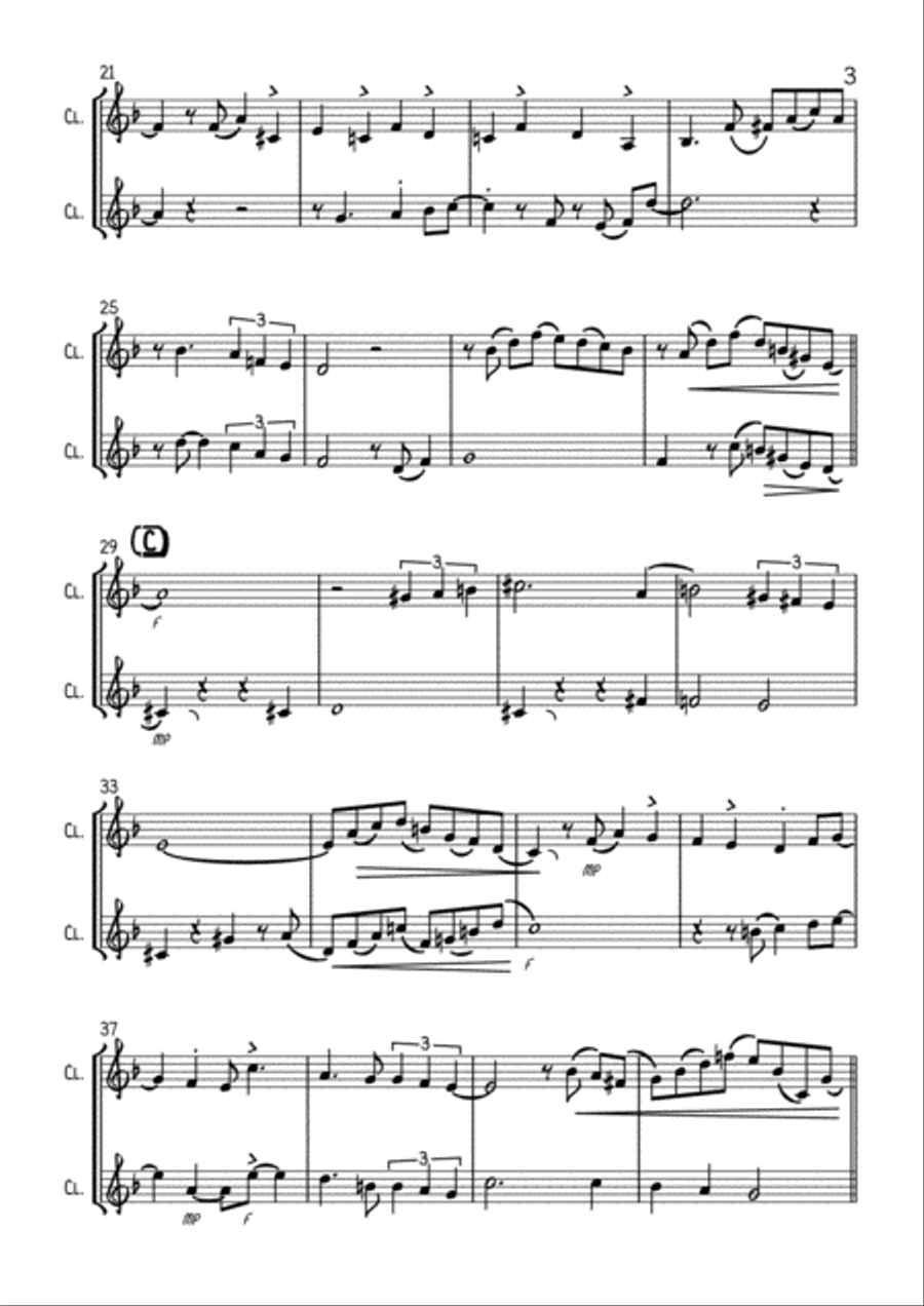Beyond The Sea Clarinet Duet scores gallery preview page 3