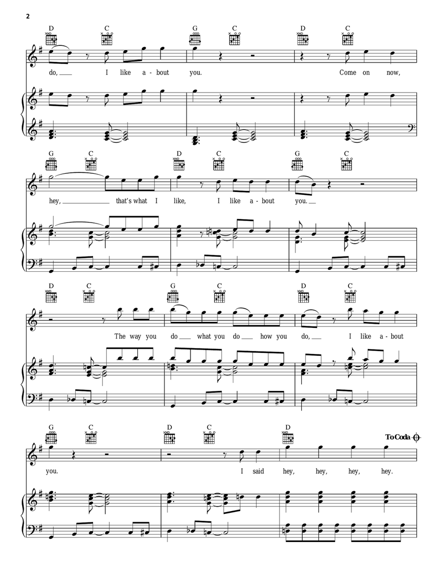 That's What I Like That's What I Like Piano, Vocal, Guitar scores gallery preview page 2