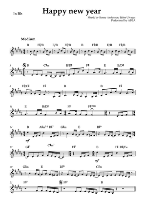 Happy new year lead sheet (ABBA) For Bb instrument