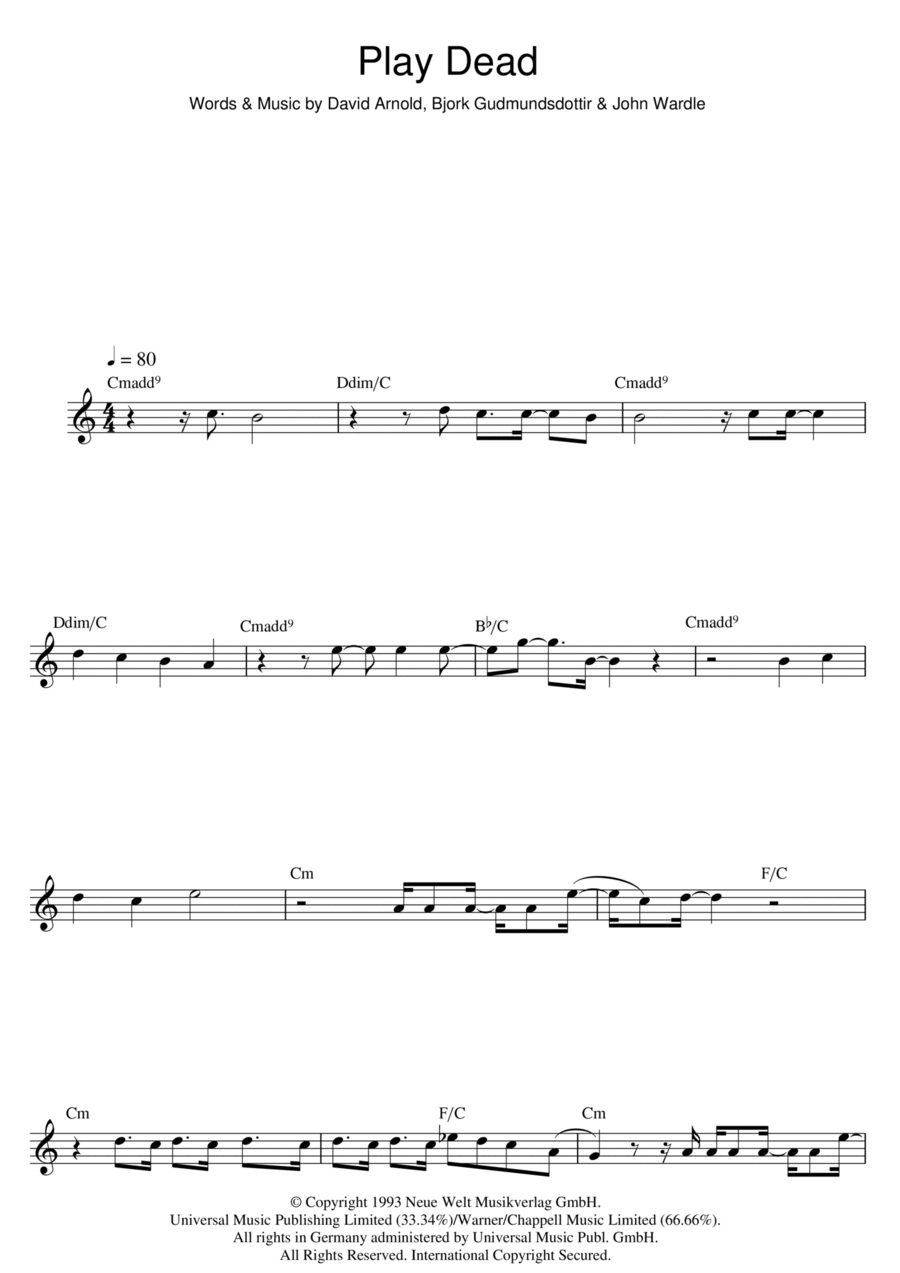 Play Dead Play Dead Piano scores gallery preview page 1