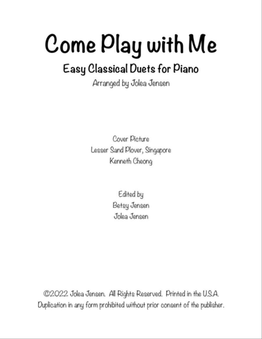 Come Play with Me: Easy Classical Duets for Piano