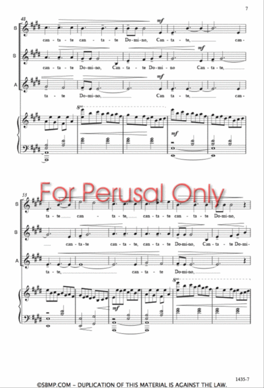 Cantate Domino - SSA Octavo SSA scores gallery preview page 6