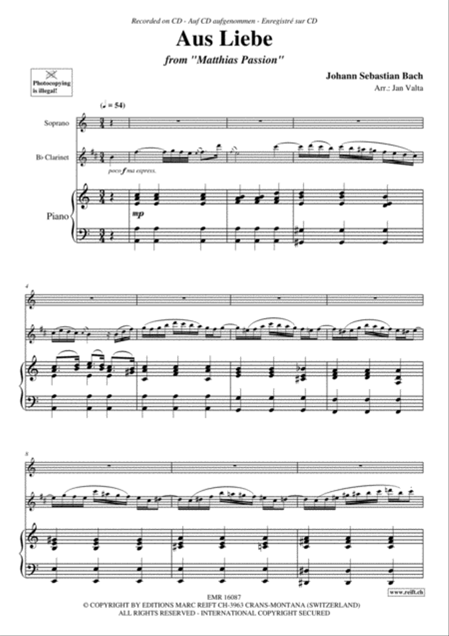 Aus Liebe Aus Liebe Clarinet scores gallery preview page 4