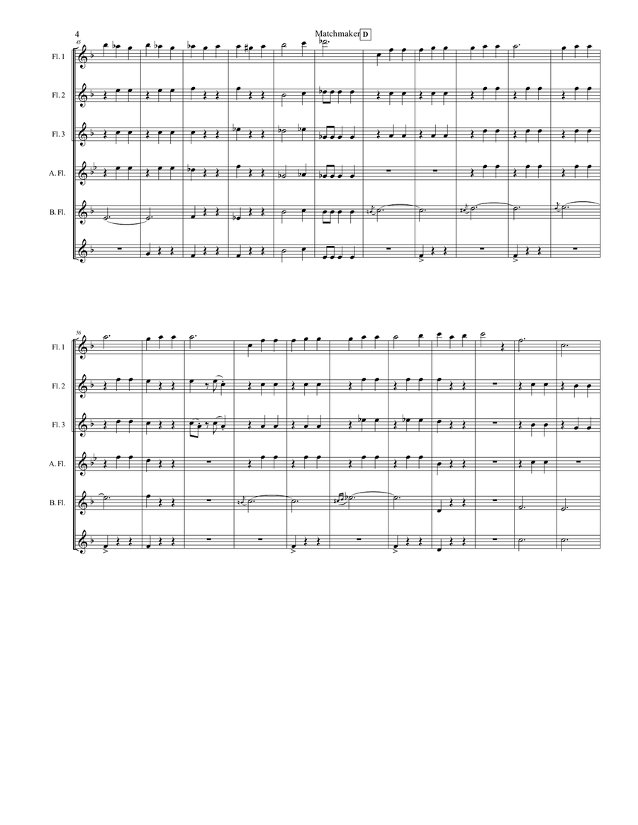 Matchmaker Matchmaker Flute Choir scores gallery preview page 5