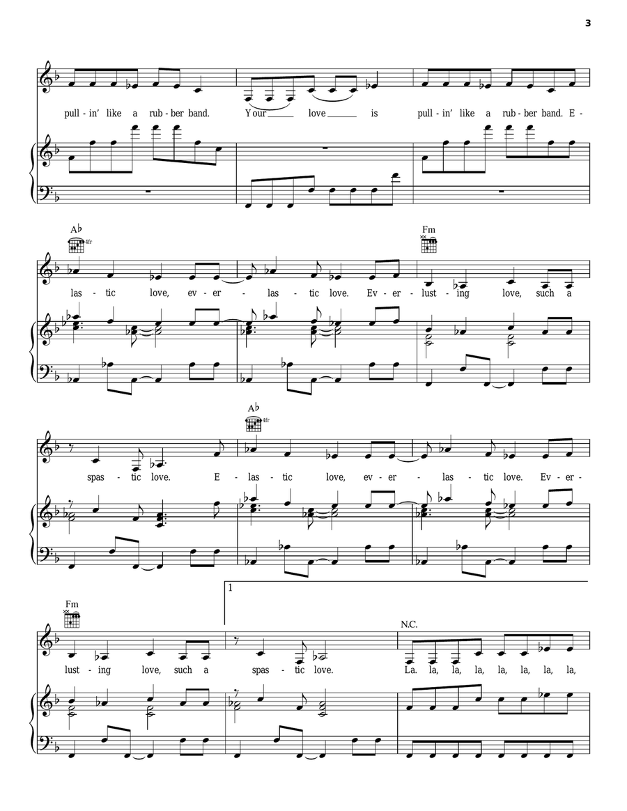 Elastic Love Elastic Love Piano, Vocal, Guitar scores gallery preview page 3