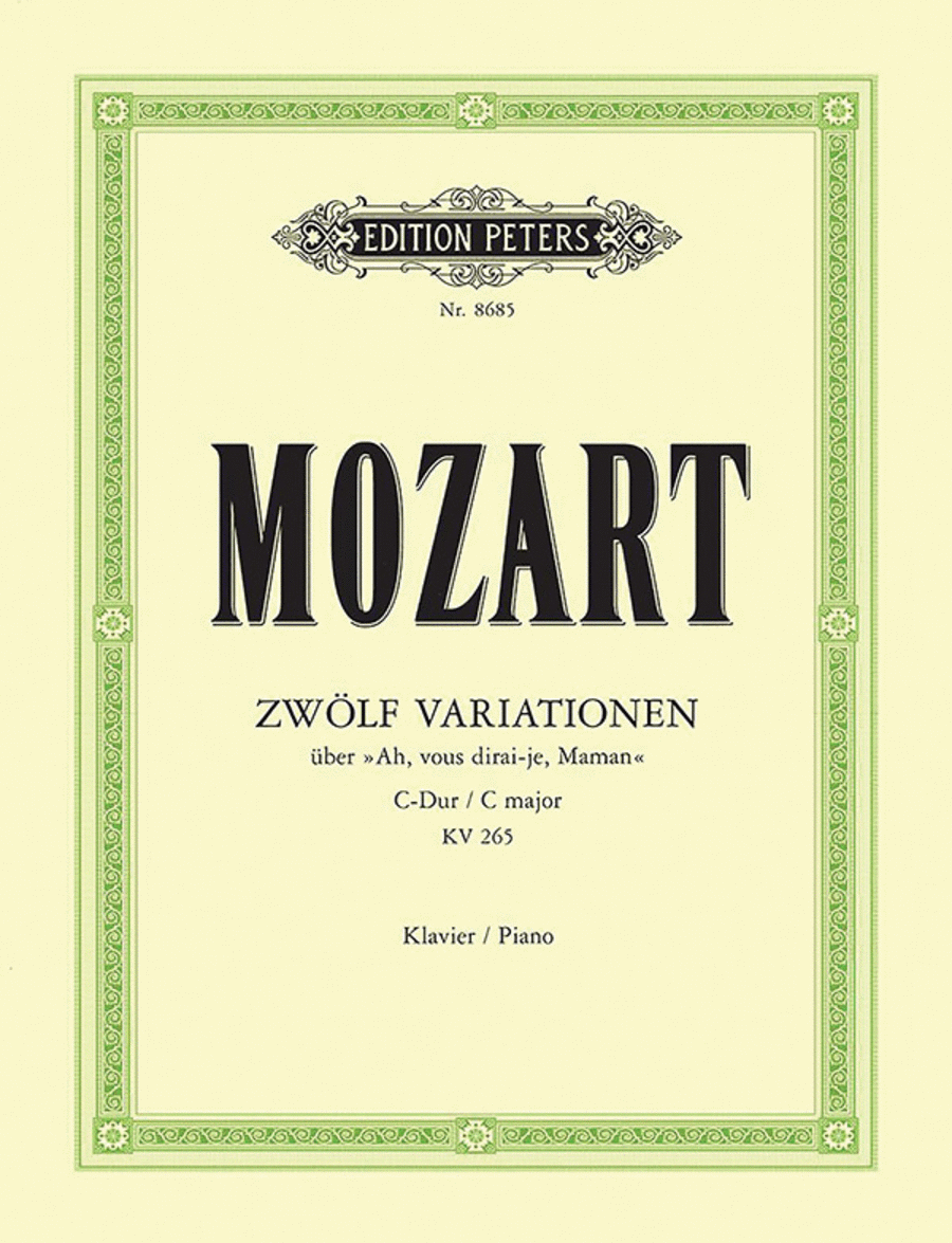 12 Variations on ''Ah! vous dirai-je, Maman'' K265 (300e) Piano scores gallery preview page 1