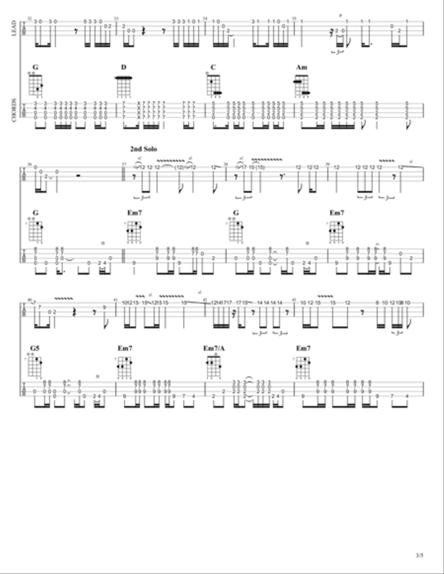 Wish You Were Here Guitar Solo scores gallery preview page 4