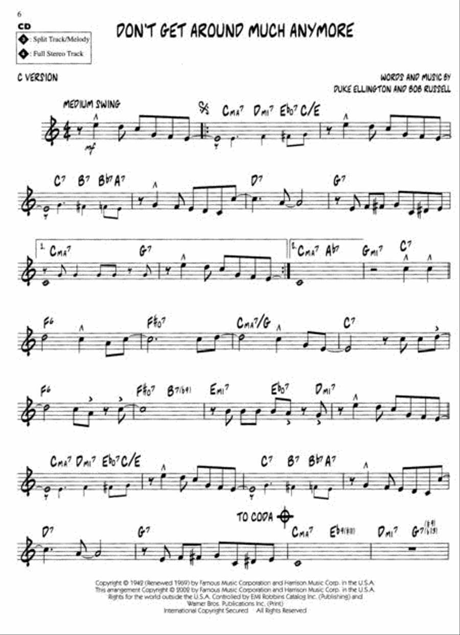 Jazz Play-Along Series Volume 1 - Duke Ellington C Instrument scores gallery preview page 2