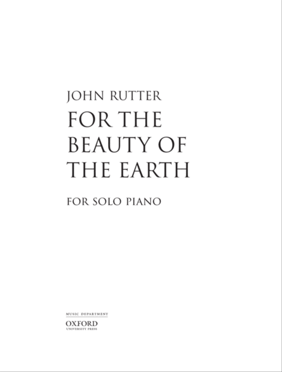 Book cover for For the beauty of the earth