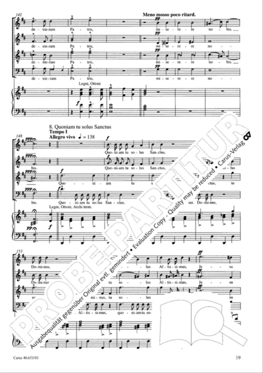 Mass in D Major (Missa in D) 4-Part scores gallery preview page 20