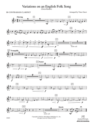 Variations on an English Folk Song: (wp) B-flat Contrabass Clarinet