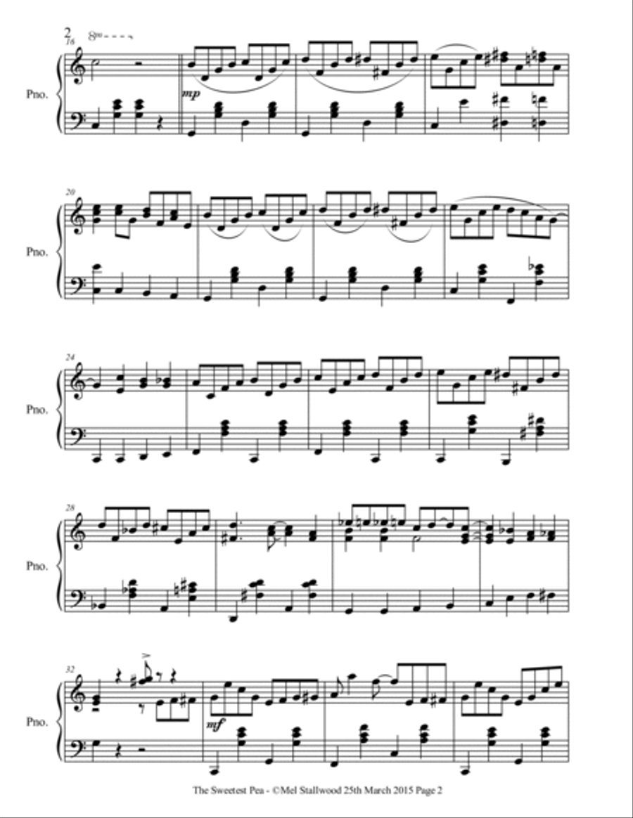 The Sweetest Pea Piano Solo scores gallery preview page 2
