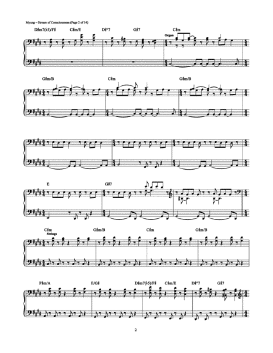 Stream of Consciousness Piano, Vocal, Guitar scores gallery preview page 2