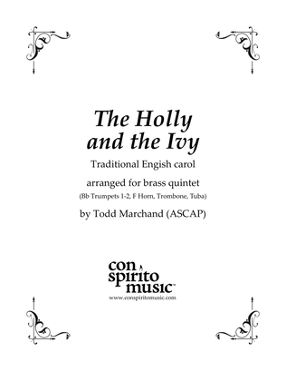 Book cover for The Holly and the Ivy - brass quintet