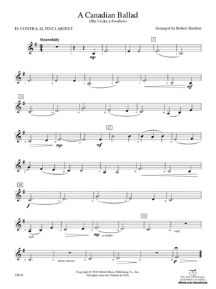 A Canadian Ballad: (wp) E-flat Contrabass Clarinet