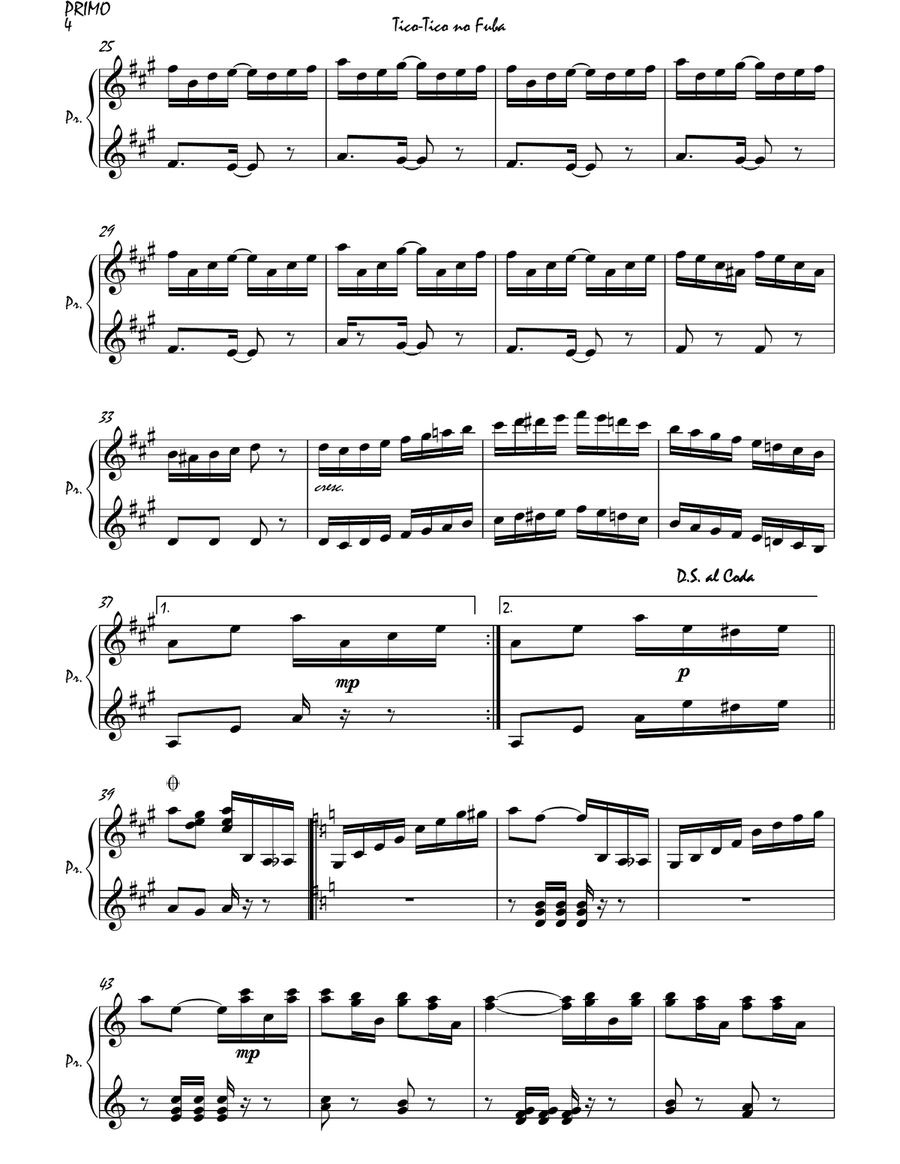 Tico-Tico no Fuba 1 Piano, 4-Hands scores gallery preview page 5