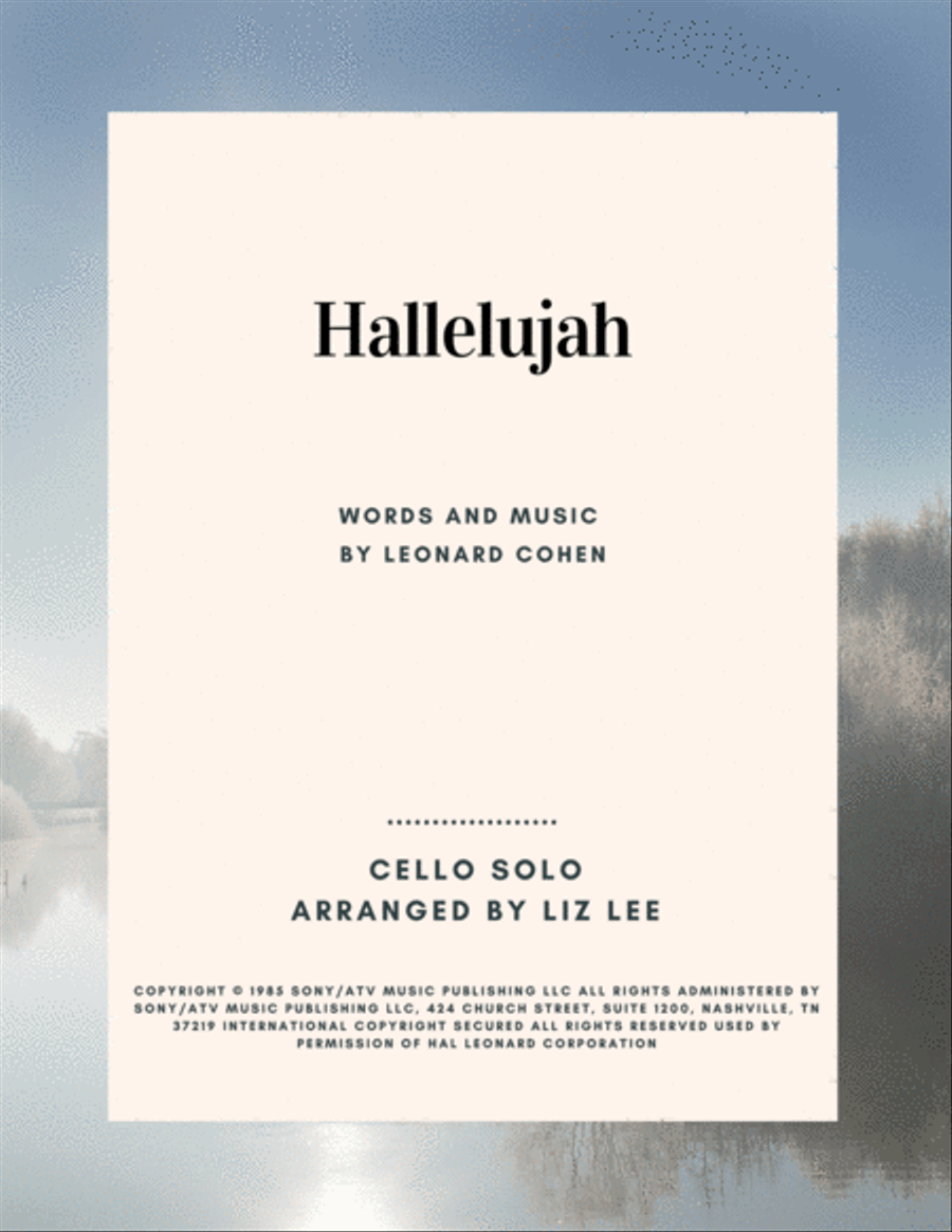 Hallelujah Cello Solo scores gallery preview page 1