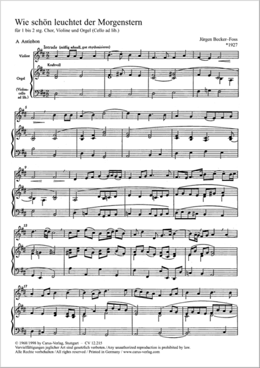 How brightly beams the morning star (Wie schon leuchtet der Morgenstern) Unison Choir scores gallery preview page 10