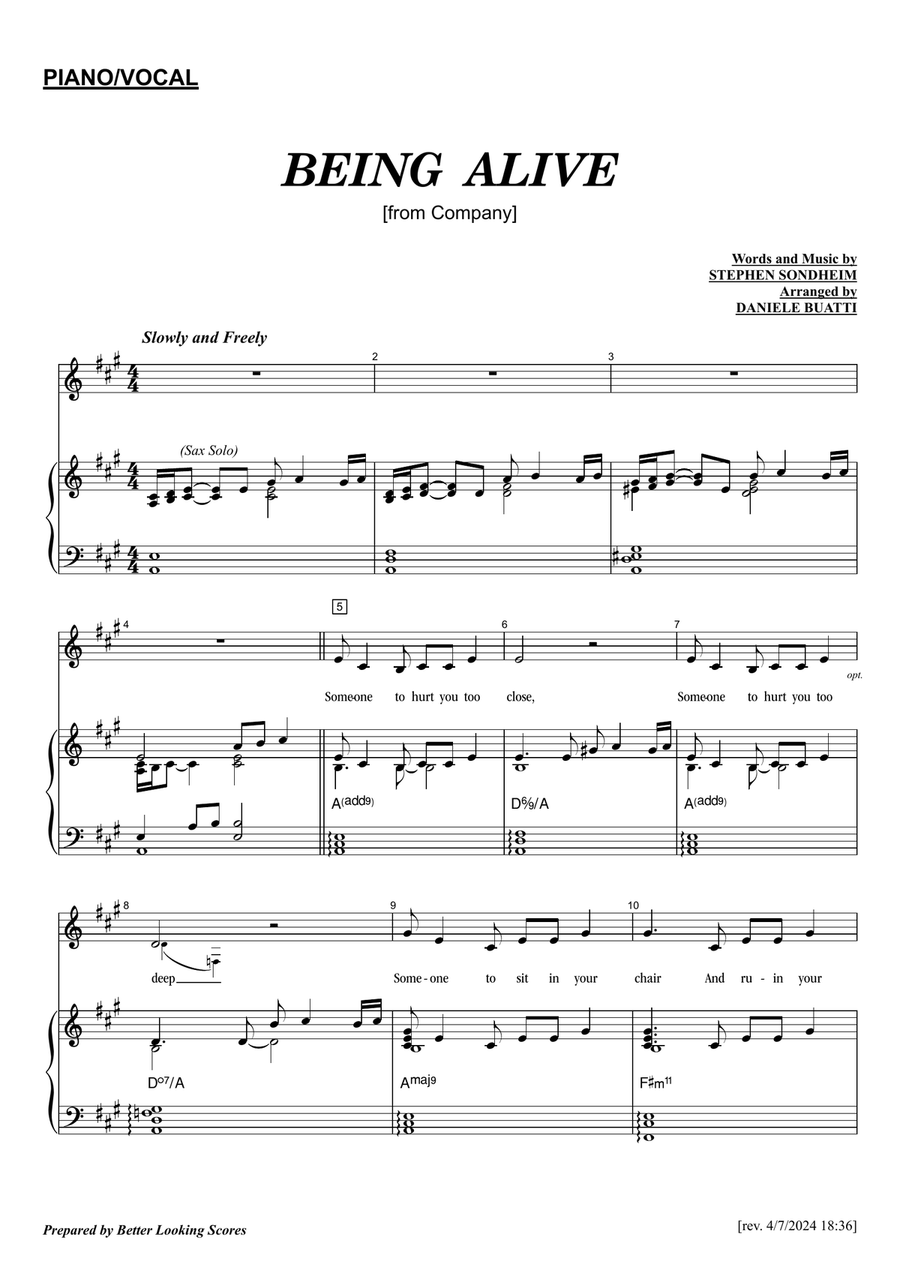 Being Alive Voice scores gallery preview page 1