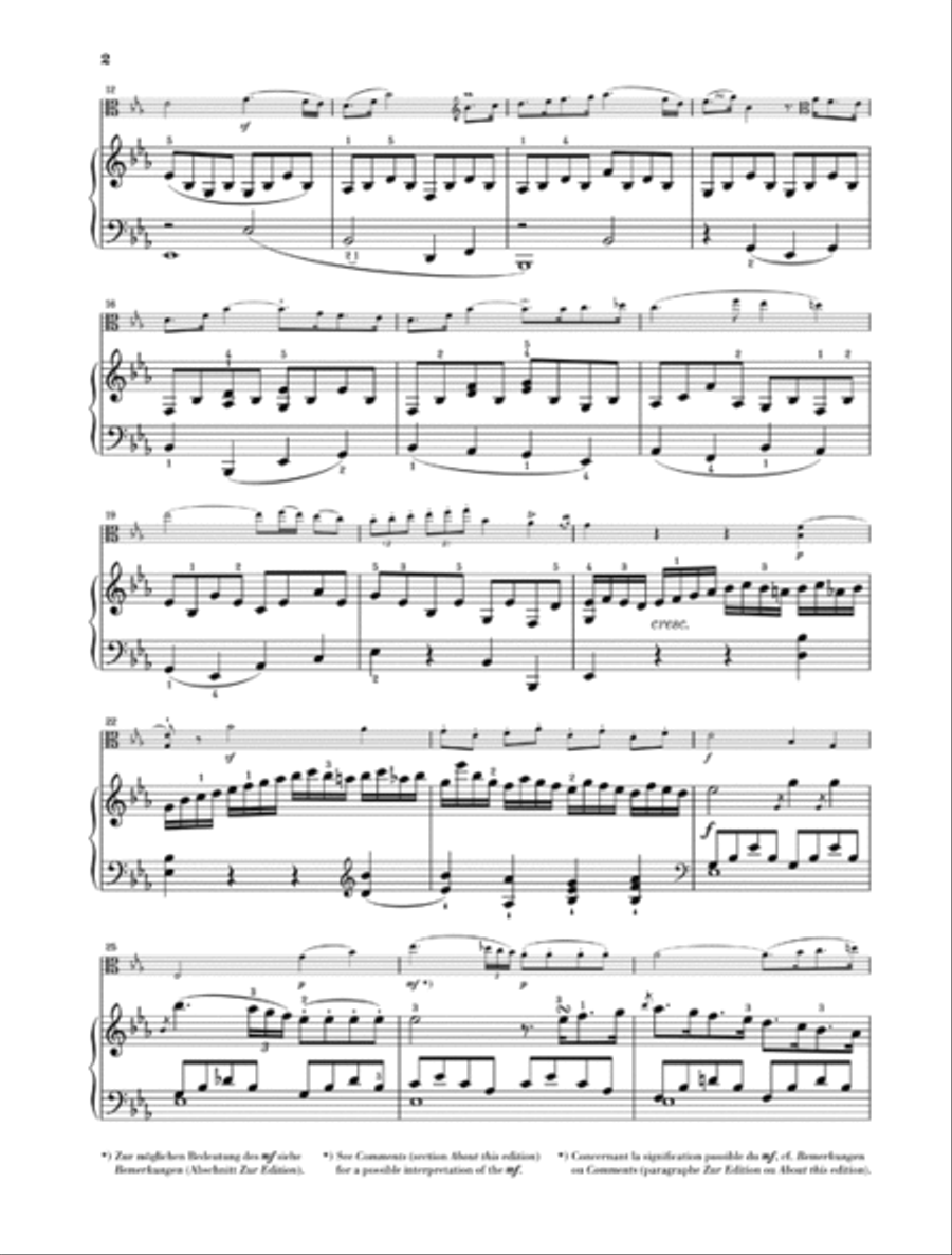 Sonata for Piano and Viola in E-flat Major, Op. 5, No. 3 Piano Accompaniment scores gallery preview page 3