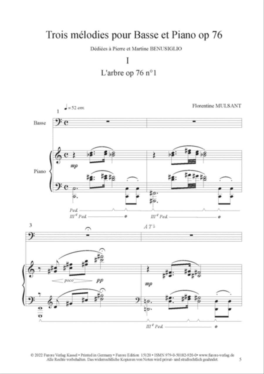 Three melodies op.76 Three melodies op.76 Double Bass scores gallery preview page 2