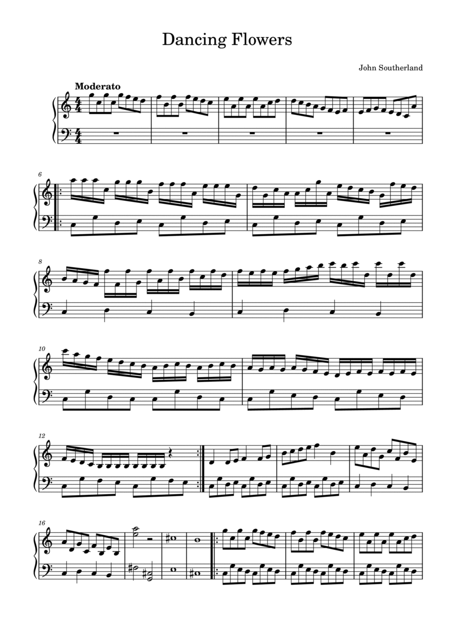 Dancing Flowers Dancing Flowers Piano Solo scores gallery preview page 1