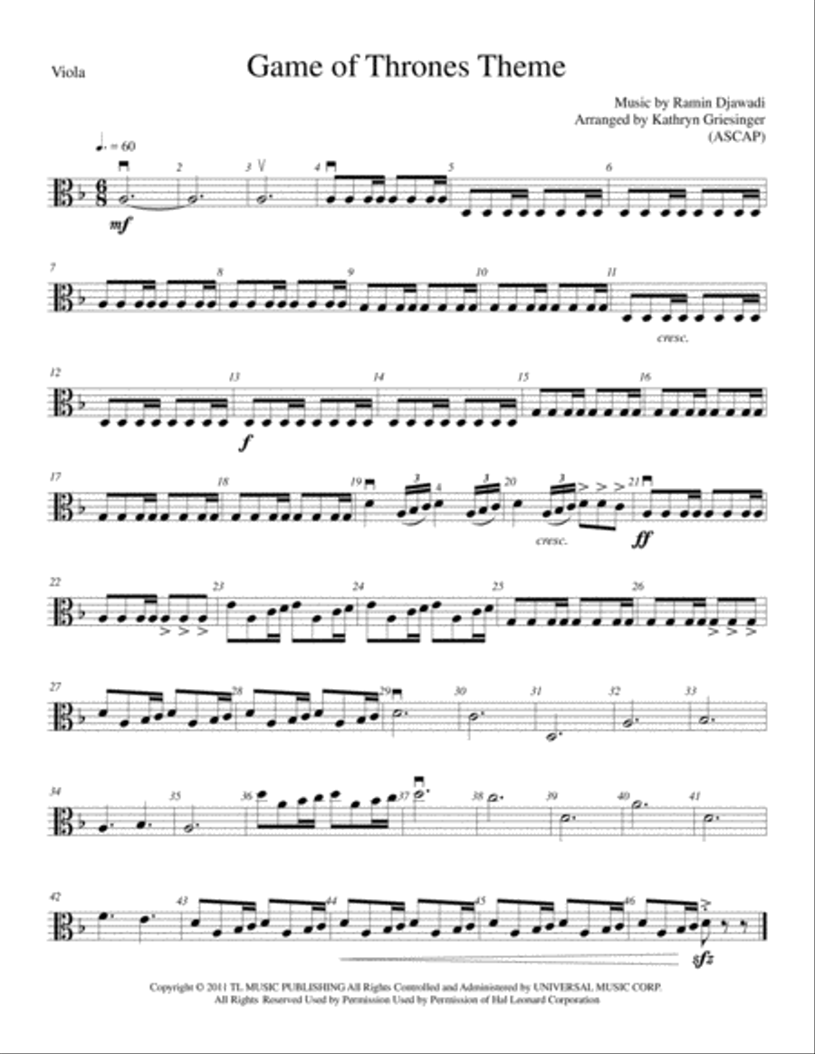 Game Of Thrones Cello scores gallery preview page 3