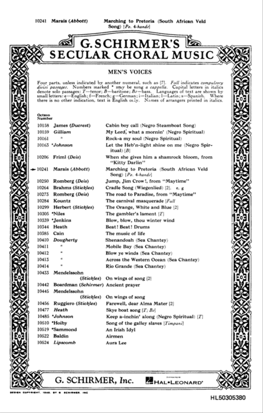 Marching To Pretoria (South African Veld Song) 4 Hand Piano Accompaniment TTBB scores gallery preview page 1