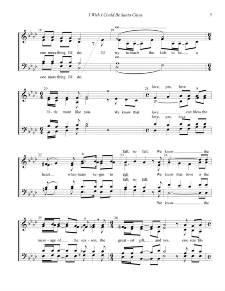 I Wish I Could Be Santa Claus 4-Part scores gallery preview page 3