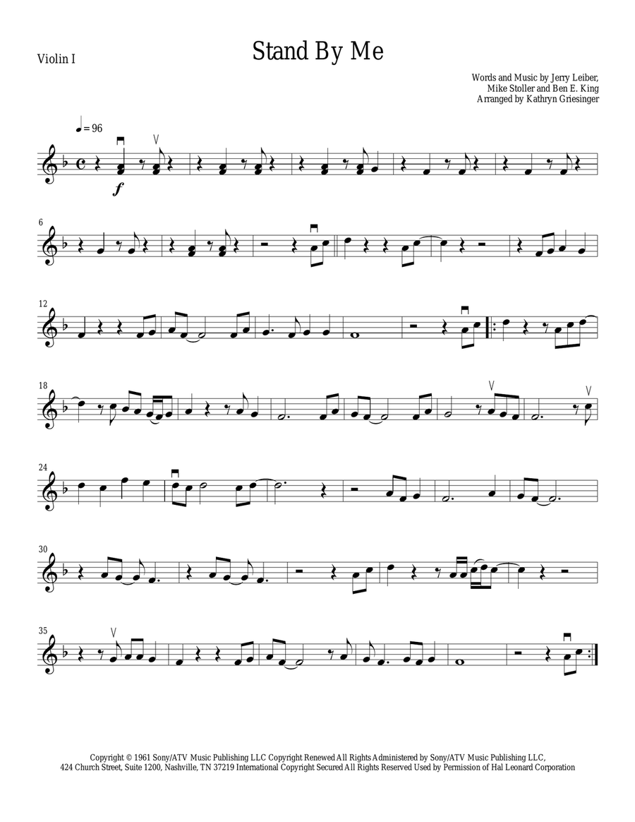 Stand By Me String Quartet scores gallery preview page 1