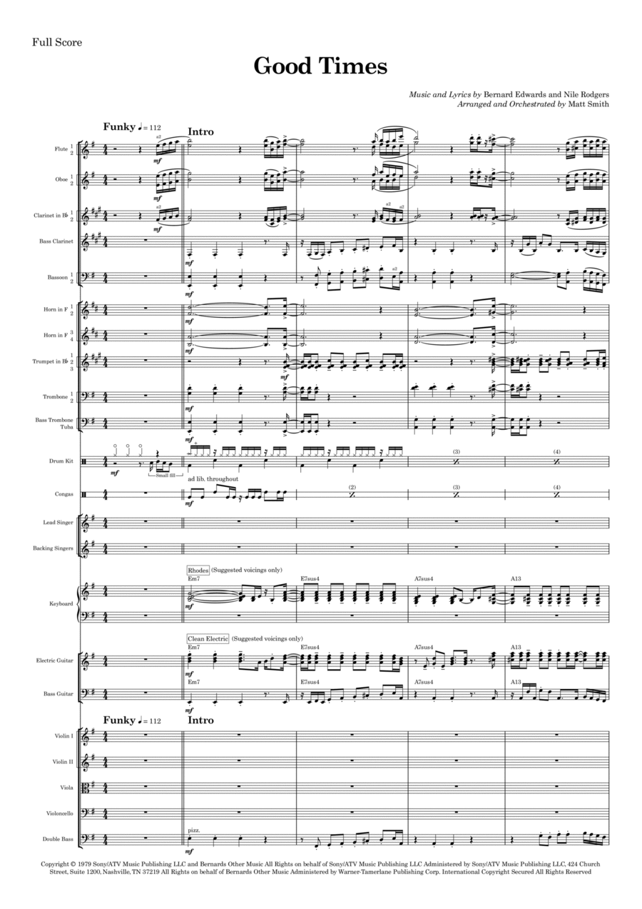 Good Times Full Orchestra scores gallery preview page 1