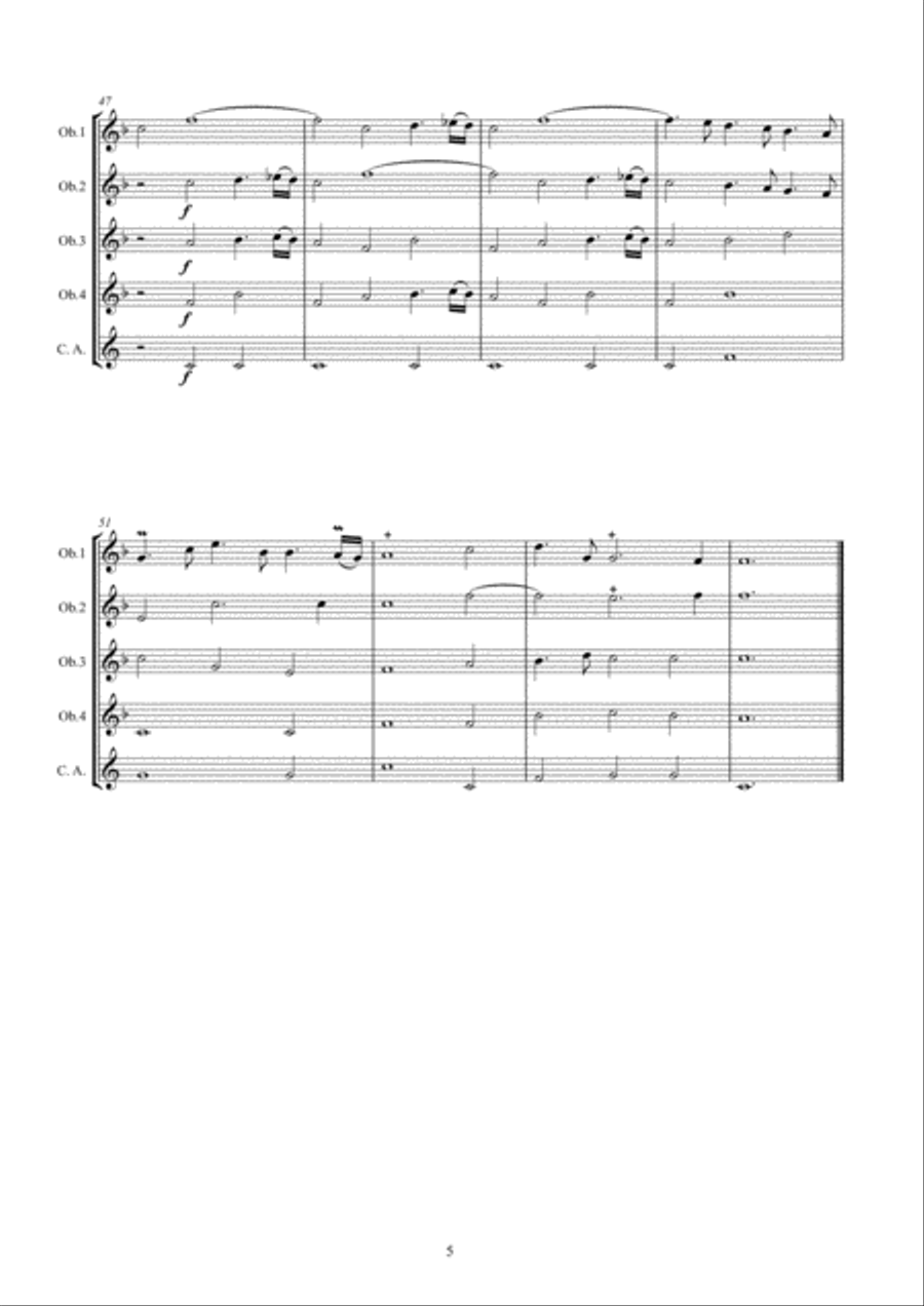 Concerto in F for five oboes Woodwind Quintet scores gallery preview page 5