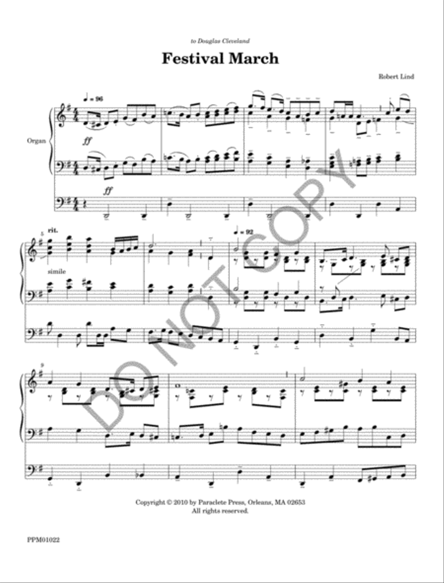 Festival March Organ scores gallery preview page 4