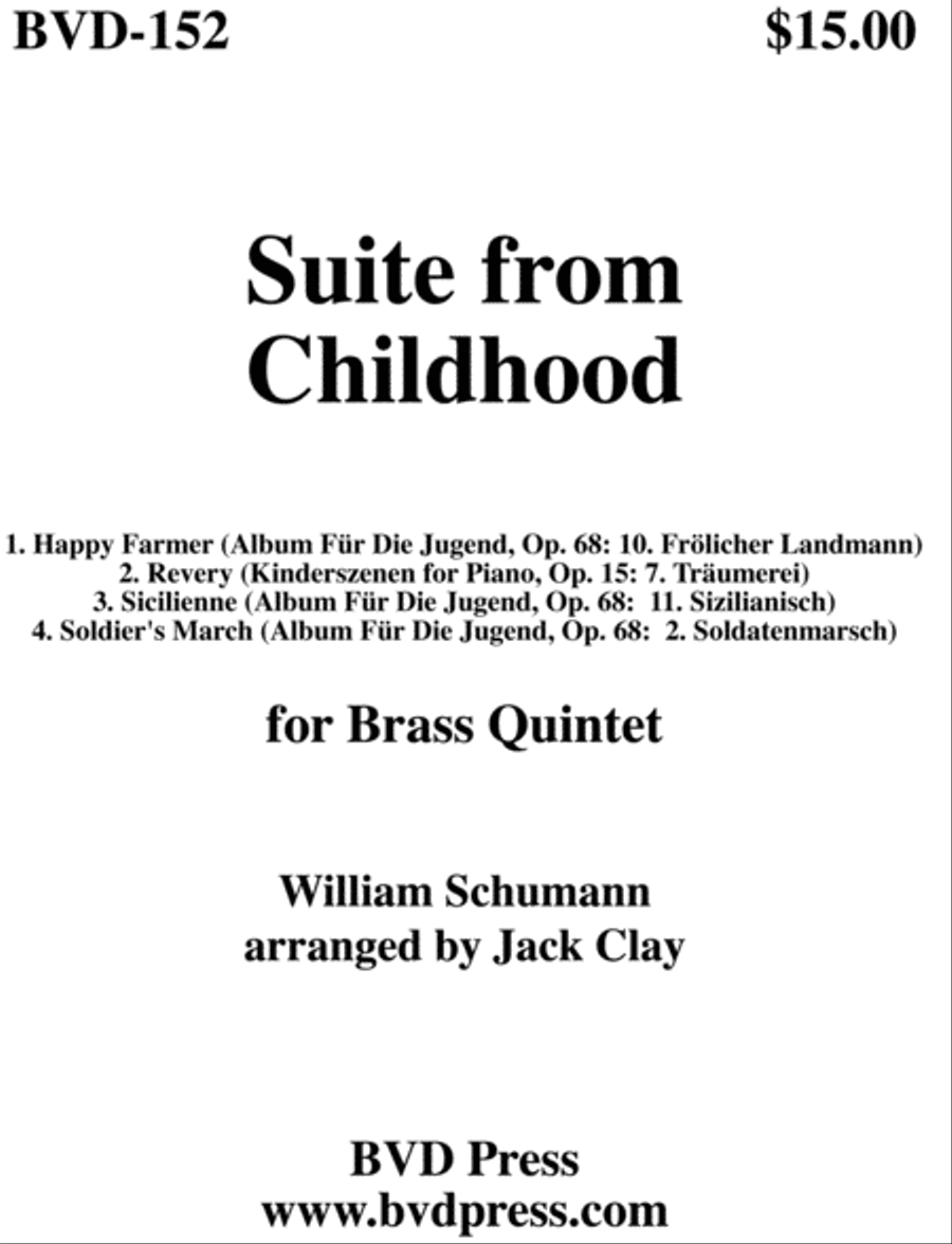 Suite from Childhood Brass Quintet scores gallery preview page 1